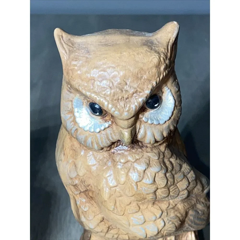 Two Vintage Ceramic Owl Figurine 7‎ & 8 inch tall.